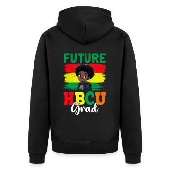 Future HBCU - Unisex Premium Organic Zip Hoodie - black - Back - Nico (187cm)