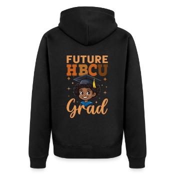 Future HBCU - Unisex Premium Organic Zip Hoodie - black - Back - Nico (187cm)