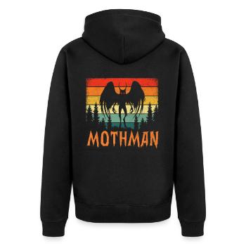 Papillon de nuit rétro - Veste à capuche bio Premium Unisexe - noir - Dos - Nico (187cm)