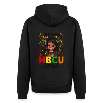 Future HBCU - Unisex Premium Organic Zip Hoodie - black - Back - Nico (187cm)