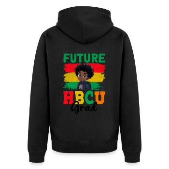 Future HBCU - Unisex Premium Organic Zip Hoodie - black - Back - Nico (187cm)