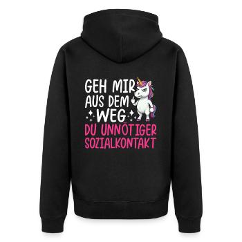 Écarte-toi de mon chemin, contact social inutile - Veste à capuche bio Premium Unisexe - noir - Dos - Nico (187cm)