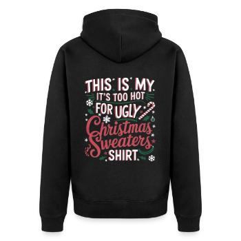 Christmas Ugly Christmas Funny - Unisex Premium Organic Zip Hoodie - black - Back - Nico (187cm)