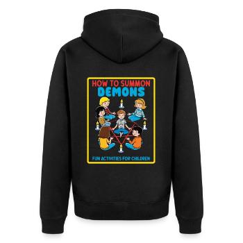 Rétro Cartoon Vintage Design comment invoquer des démons - Veste à capuche bio Premium Unisexe - noir - Dos - Nico (187cm)