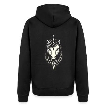 Idée de costume de licorne gothique effrayante Saison effrayante - Veste à capuche bio Premium Unisexe - noir - Dos - Nico (187cm)