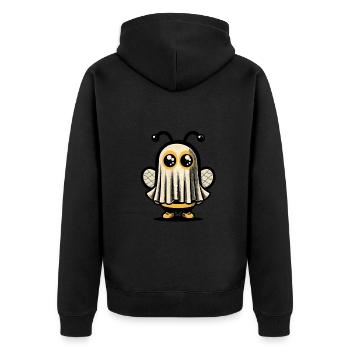 Lustiges Bienen Gespenst Niedliche Geister Biene - Unisex Premium Bio Zip Hoodie - Schwarz - Hinten - Nico (187cm)