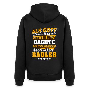 Cyclists Bicycle Cycling - Unisex Premium Organic Zip Hoodie - black - Back - Nico (187cm)