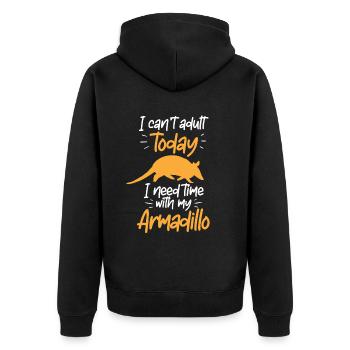 Armadillo Need time with Armadillo Armadillo Armadillo - Unisex Premium Organic Zip Hoodie - black - Back - Nico (187cm)