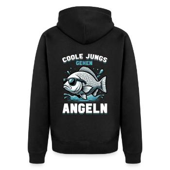 Pêcheur Canne à pêche Drôle Pêcheur Hobby Pêcheur - Veste à capuche bio Premium Unisexe - noir - Dos - Nico (187cm)