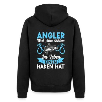 Pêcheur Canne à pêche Drôle Pêcheur Hobby Pêcheur - Veste à capuche bio Premium Unisexe - noir - Dos - Nico (187cm)