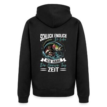 Pêcheur Canne à pêche Drôle Pêcheur Hobby Pêcheur - Veste à capuche bio Premium Unisexe - noir - Dos - Nico (187cm)