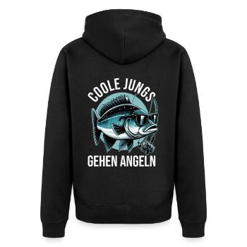 Pêcheur Canne à pêche Drôle Pêcheur Hobby Pêcheur - Veste à capuche bio Premium Unisexe - noir - Dos - Nico (187cm)
