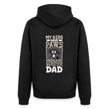 Spanish Water Dog Dad - Unisex Premium Organic Zip Hoodie - black - Back - Nico (187cm)
