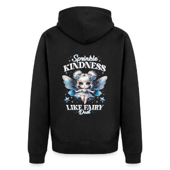 Fairycore Sprinkle kindness like fairy dust - Unisex Premium Organic Zip Hoodie - black - Back - Nico (187cm)