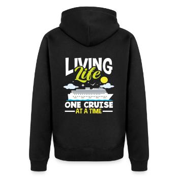 Vivez la vie une croisière à la fois - Veste à capuche bio Premium Unisexe - noir - Dos - Nico (187cm)