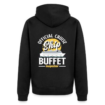 Offizieller Kreuzfahrt Schiff Buffet Inspektor - Unisex Premium Bio Zip Hoodie - Schwarz - Hinten - Nico (187cm)