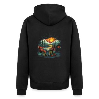 Wilderness à l’intérieur de l’ours Retro Vintage - Veste à capuche bio Premium Unisexe - noir - Dos - Nico (187cm)