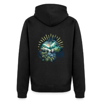 Wilderness Inside the Bear Retro Vintage - Unisex Premium Organic Zip Hoodie - black - Back - Nico (187cm)