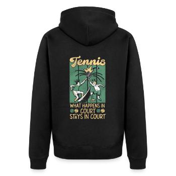 Drôle de joueur de tennis Raquette Tennis - Veste à capuche bio Premium Unisexe - noir - Dos - Nico (187cm)