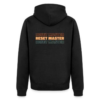 Sim Racing - Unisex Premium Bio Zip Hoodie - Schwarz - Hinten - Nico (187cm)