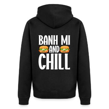 Banh Mi Sandwich Cuisine de rue vietnamienne - Veste à capuche bio Premium Unisexe - noir - Dos - Nico (187cm)