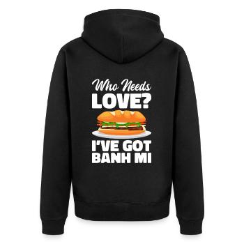 Banh Mi Sandwich Cuisine de rue vietnamienne - Veste à capuche bio Premium Unisexe - noir - Dos - Nico (187cm)