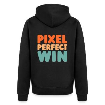 Sim Racing - Unisex Premium Bio Zip Hoodie - Schwarz - Hinten - Nico (187cm)