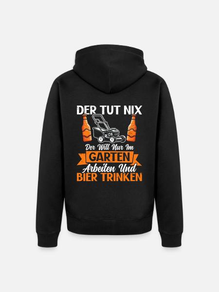 Bier Garden Gartenarbeit Kleingärtner Gärtner - Unisex Premium Bio Zip Hoodie - Schwarz