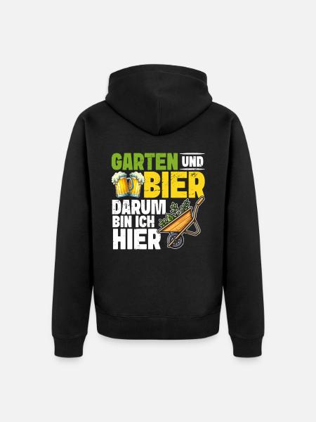 Bier Garden Gartenarbeit Kleingärtner Gärtner - Unisex Premium Bio Zip Hoodie - Schwarz