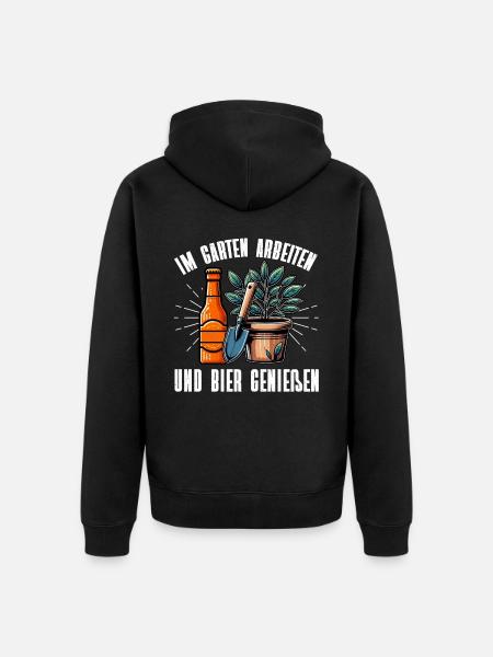 Bier Garden Gartenarbeit Kleingärtner Gärtner - Unisex Premium Bio Zip Hoodie - Schwarz