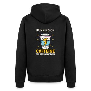 La prise de conscience de la dépression fonctionne grâce à la volonté de la caféine - Veste à capuche bio Premium Unisexe - noir - Dos - Nico (187cm)