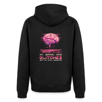 Le cerveau de la conscience de la dépression a des problèmes géniaux - Veste à capuche bio Premium Unisexe - noir - Dos - Nico (187cm)