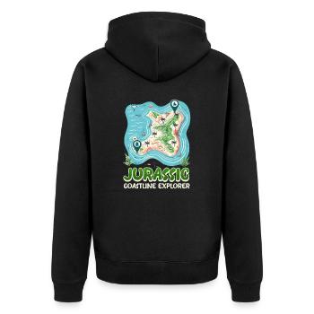 Beach Fossils Coastline Explorer - Unisex Premium Organic Zip Hoodie - black - Back - Nico (187cm)