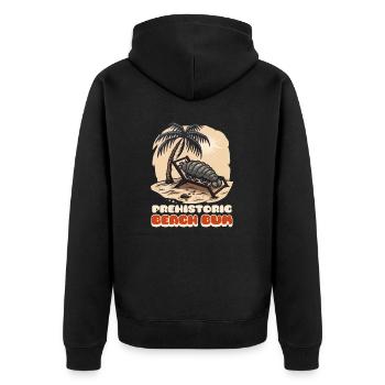 Beach Fossils Prehistoric Beach Bum - Unisex Premium Organic Zip Hoodie - black - Back - Nico (187cm)