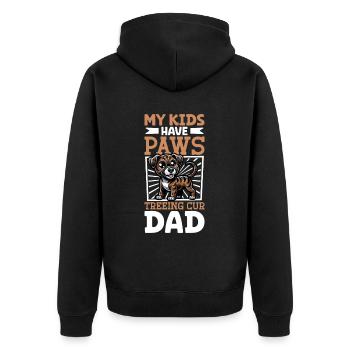 Treeing Cur Papa - Unisex Premium Bio Zip Hoodie - Schwarz - Hinten - Nico (187cm)