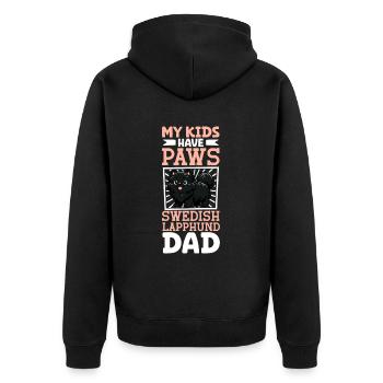 Papa Lapon suédois - Veste à capuche bio Premium Unisexe - noir - Dos - Nico (187cm)