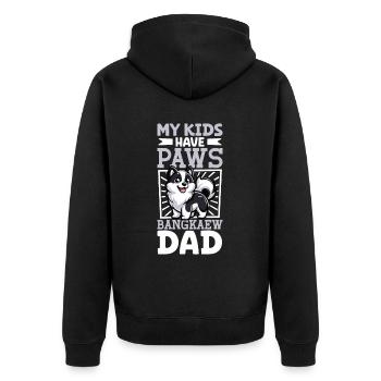Thai Bangkaew Dog Papa - Unisex Premium Bio Zip Hoodie - Schwarz - Hinten - Nico (187cm)