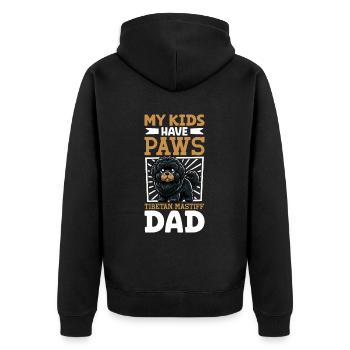 Papa tibétain danois - Veste à capuche bio Premium Unisexe - noir - Dos - Nico (187cm)