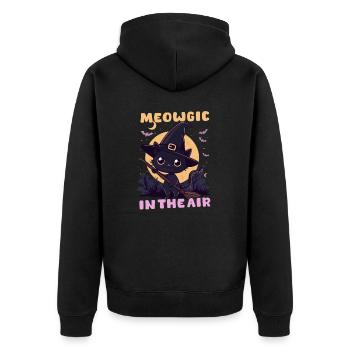 Chat d’Halloween Miowgic Dans L’air - Veste à capuche bio Premium Unisexe - noir - Dos - Nico (187cm)