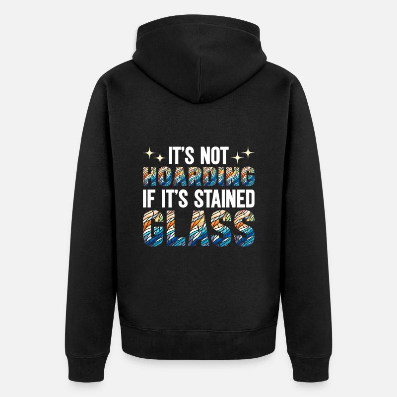 Buntglaskünstler Buntglaskunst - Unisex Premium Bio Zip Hoodie - Schwarz