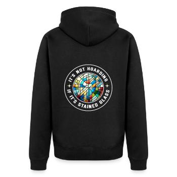 Stained Glass Artist Stained Glass Art - Unisex Premium Organic Zip Hoodie - black - Back - Nico (187cm)