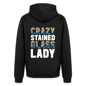 Stained Glass Artist Stained Glass Art - Unisex Premium Organic Zip Hoodie - black - Back - Nico (187cm)