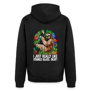 Stained Glass Artist Stained Glass Art - Unisex Premium Organic Zip Hoodie - black - Back - Nico (187cm)