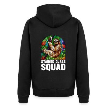 Stained Glass Artist Stained Glass Art - Unisex Premium Organic Zip Hoodie - black - Back - Nico (187cm)