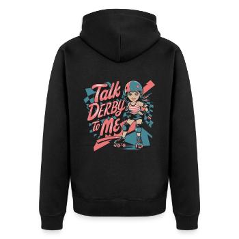 Rollschuhfahren für einen Rollschuhfahrerin - Unisex Premium Bio Zip Hoodie - Schwarz - Hinten - Nico (187cm)