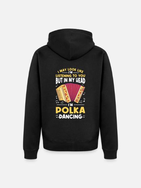 Witziger Polka Spruch - Unisex Premium Bio Zip Hoodie - Schwarz