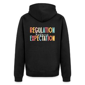 Autismus - Unisex Premium Bio Zip Hoodie - Schwarz - Hinten - Nico (187cm)