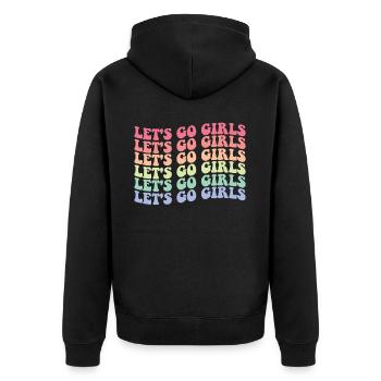Junggesellin Jungesellinnenabschied Braut - Unisex Premium Bio Zip Hoodie - Schwarz - Hinten - Nico (187cm)