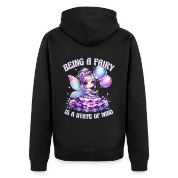 Fairycore Being a fairy is a state of mind - Unisex Premium Organic Zip Hoodie - black - Back - Nico (187cm)