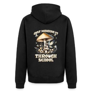 Fairy Fairycore Just winging it through school - Unisex Premium Organic Zip Hoodie - black - Back - Nico (187cm)